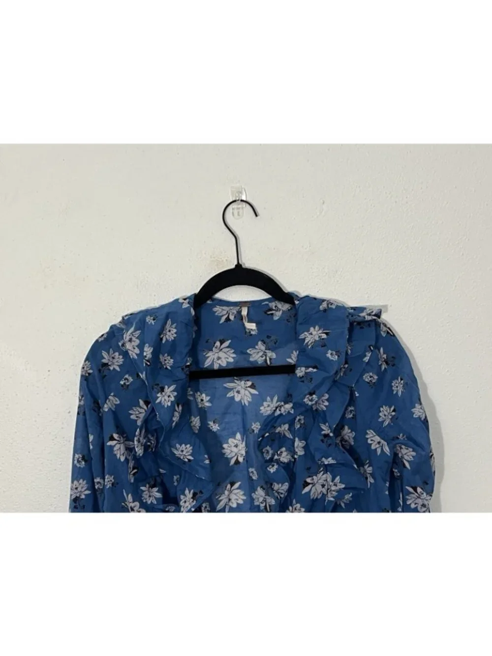 Free People Amanda Ruffle Top In Cool Combo Size XS